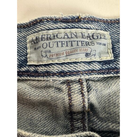 Vintage American Eagle Size 10 Short Hipster Y2K Low Rise Jeans Flare 2000s - Picture 4 of 12